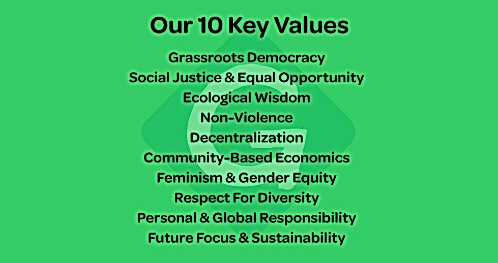 Image of the Green Party 10 Key Values