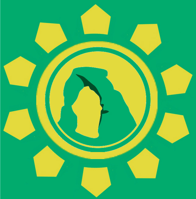 Graphic image of an arch inside a sunflower.