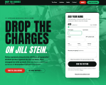 Image of a webpage with text demanding that the charges against Jill Stein be dropped.